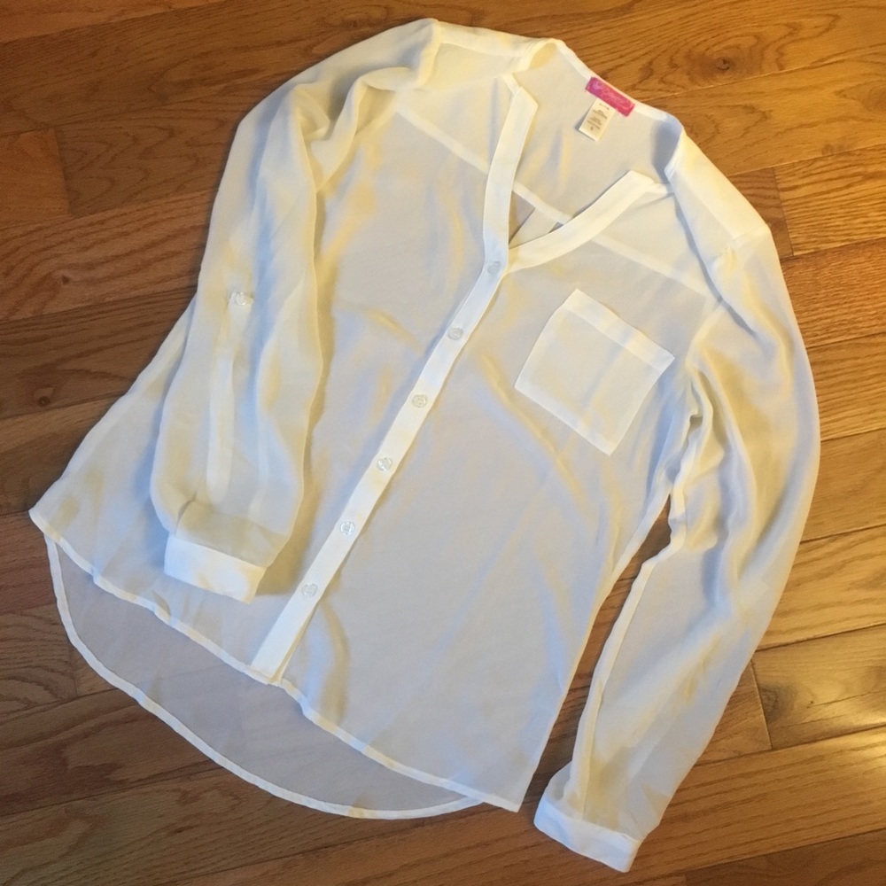 Sheer white blouse size small